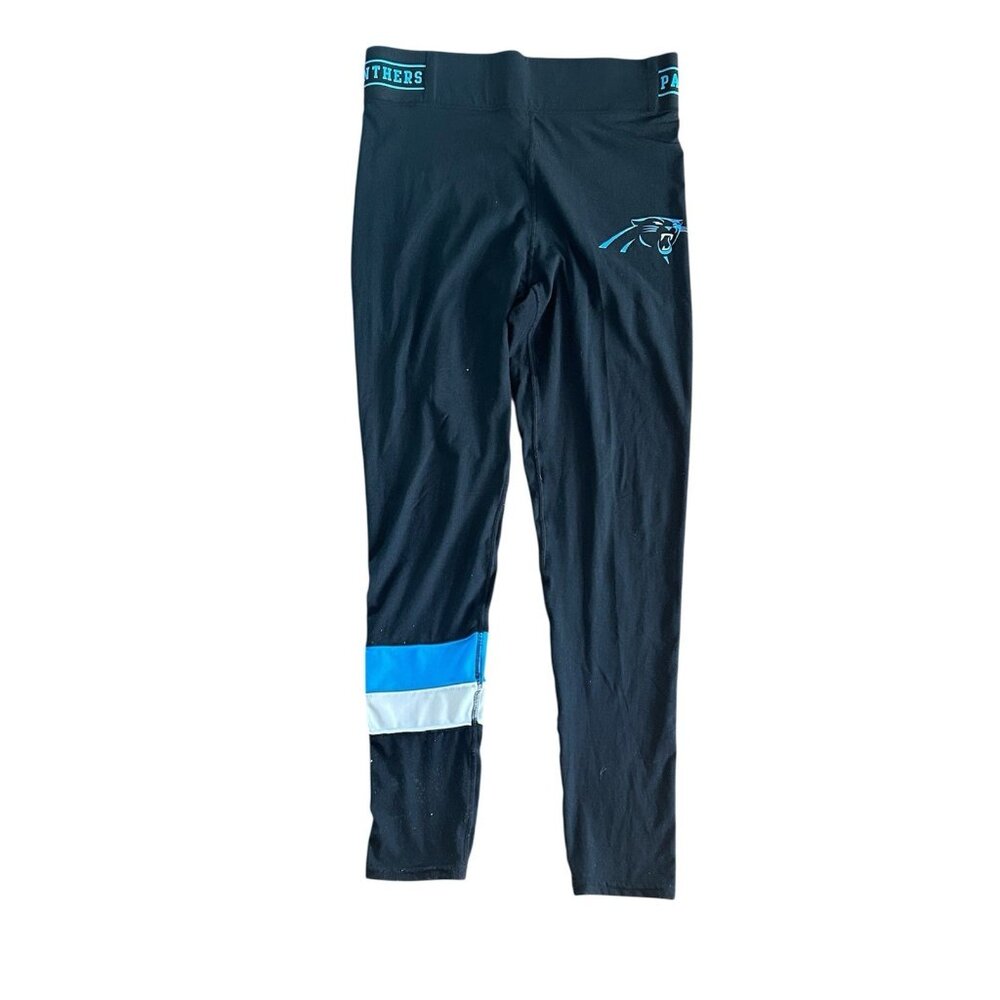 NFL Team Apparel‎ Women's Carolina Panthers Black & Blue Logo Leggings Sz XL